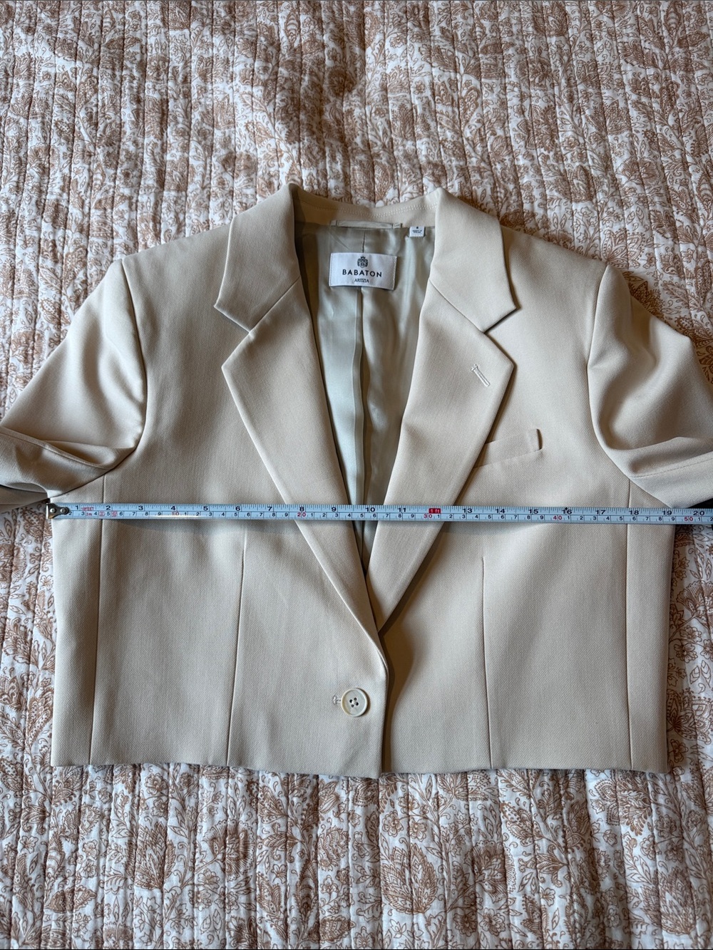 Aritzia Arbus Cropped Cream Blazer Jacket - Picture 10 of 11